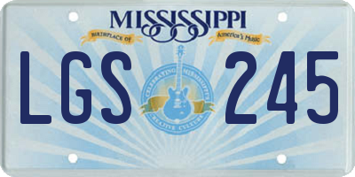 MS license plate LGS245