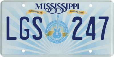 MS license plate LGS247