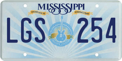 MS license plate LGS254