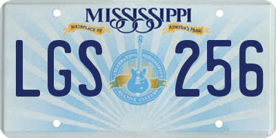 MS license plate LGS256