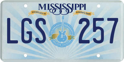 MS license plate LGS257