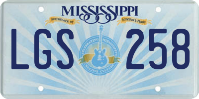 MS license plate LGS258
