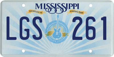 MS license plate LGS261