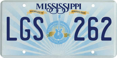 MS license plate LGS262
