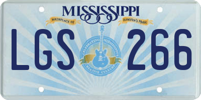 MS license plate LGS266