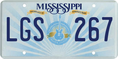 MS license plate LGS267