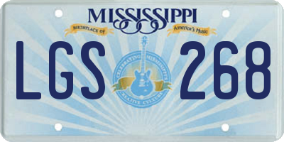 MS license plate LGS268