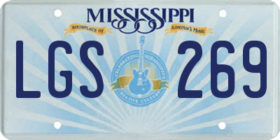 MS license plate LGS269