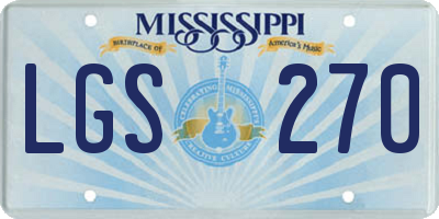 MS license plate LGS270
