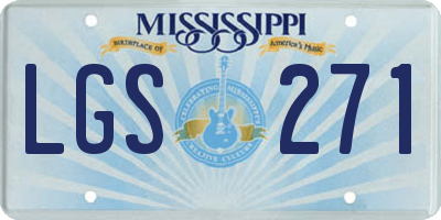 MS license plate LGS271