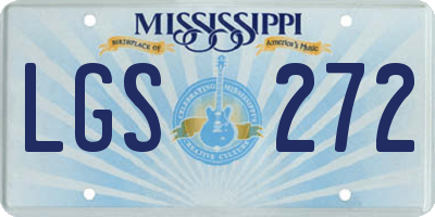 MS license plate LGS272