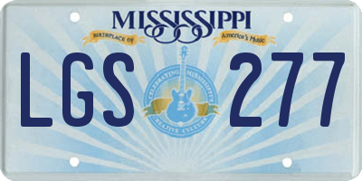 MS license plate LGS277
