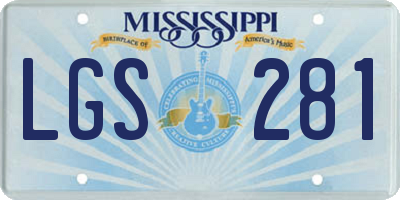 MS license plate LGS281