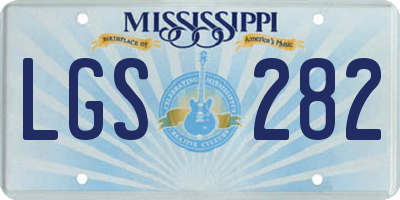 MS license plate LGS282