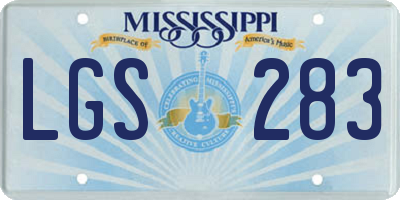 MS license plate LGS283