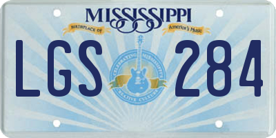 MS license plate LGS284