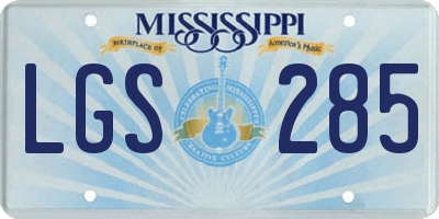 MS license plate LGS285