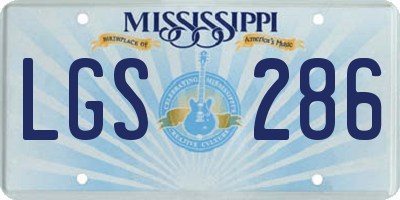 MS license plate LGS286