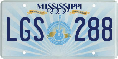 MS license plate LGS288
