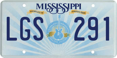 MS license plate LGS291