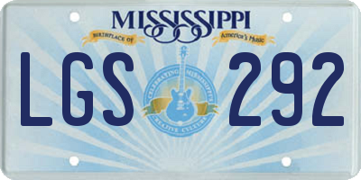MS license plate LGS292