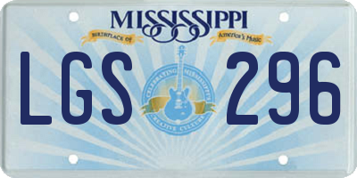 MS license plate LGS296
