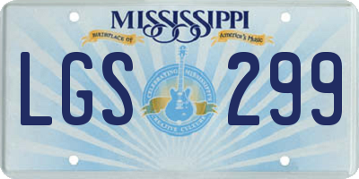 MS license plate LGS299