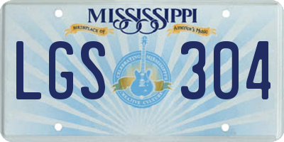 MS license plate LGS304