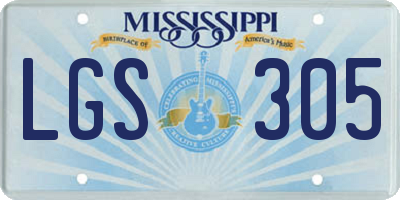 MS license plate LGS305