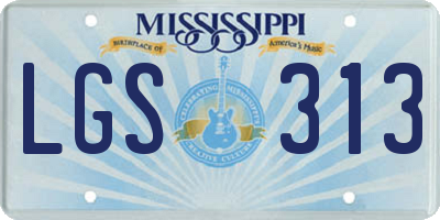 MS license plate LGS313