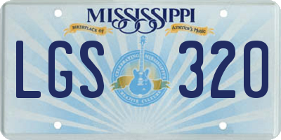 MS license plate LGS320