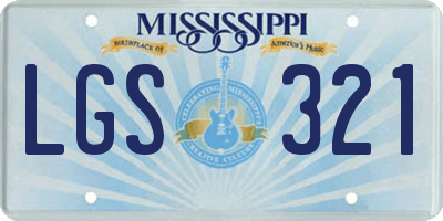 MS license plate LGS321