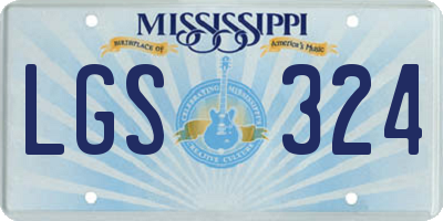 MS license plate LGS324