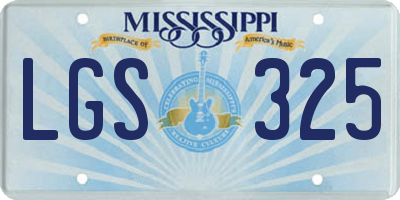 MS license plate LGS325