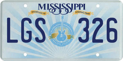 MS license plate LGS326