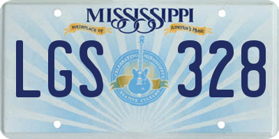 MS license plate LGS328