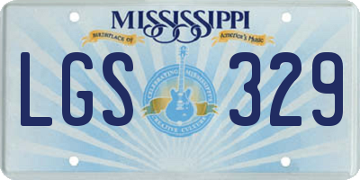MS license plate LGS329