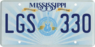 MS license plate LGS330