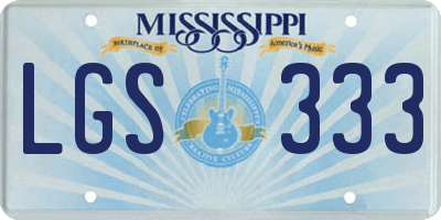MS license plate LGS333