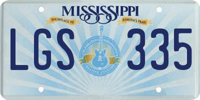 MS license plate LGS335