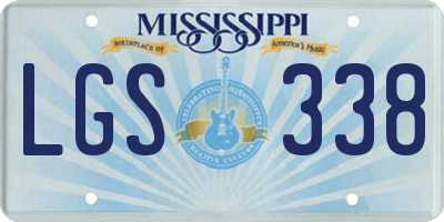 MS license plate LGS338