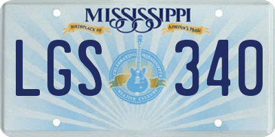 MS license plate LGS340
