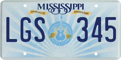 MS license plate LGS345