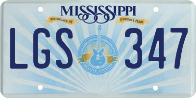 MS license plate LGS347