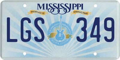 MS license plate LGS349