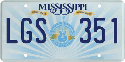 MS license plate LGS351