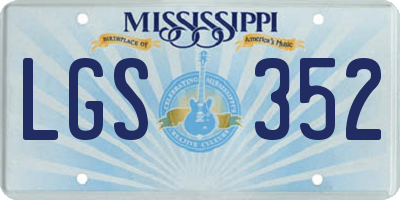 MS license plate LGS352