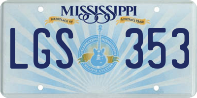 MS license plate LGS353