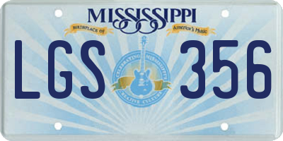 MS license plate LGS356