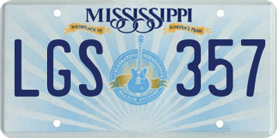 MS license plate LGS357